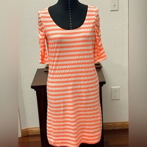 LILLY PULITZER WOMENS SIZE SMALL DRESS ORANGE WHITE STRIPED NWOT SEE PICS